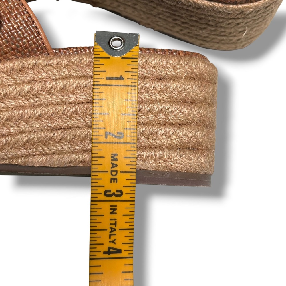 J.McLaughlin Brown Woven Espadrille Platform Sandals Bamboo Buckle Womens 9 - Picture 11 of 11